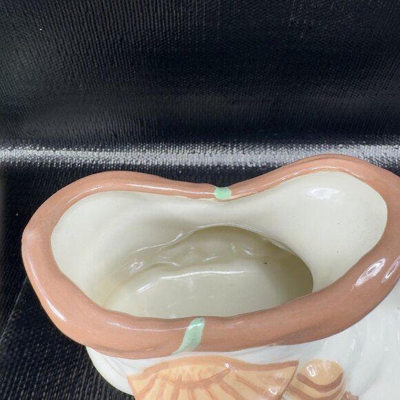 1976 Hand Painted Ceramic Shoe Shaped Planter Container Flower Pot Mushrooms - Picture 6 of 10